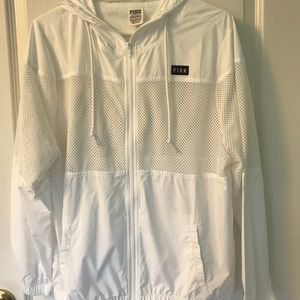 women’s white PINK VS windbreaker